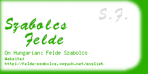 szabolcs felde business card